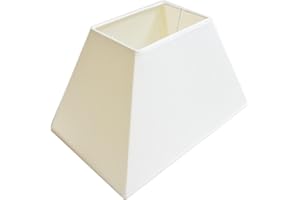 B & S Lampenschirm Trapez in Leinenoptik H 17.5 für Steh & Tischleuchten (weiß)