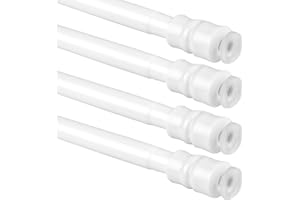 Bestlivings 4er Pack Klemmstange (Weiß) Schraubtechnik ausziehbar 60-90 cm, Gardinenstange zum Klemmen, für leichte Gardinen, kein Bohren - Kleben