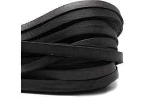 ‎ESNADO esnado Lederband Flach. 1 cm x 2,5 mm. Schwarz 1 m. - Länge/Farbe: wählbar