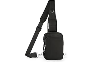 BROADREAM Liten sling axelremsväska axelväskor för män kvinnor, vattentålig crossbody man väska med dragkedja lås & RFID-blockering