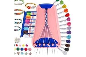 TingingYuli Arte y artesanía para niños de 8 a 12 años, juego de pulseras de amistad para niñas, juego de fabricación de joyas, para niños de 6 a 12 años (rosa/azul oscuro)