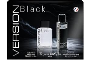Coffret VERSION Black - Parfums ULRIC DE VARENS - Jacques Saint Prés - Contient : 1 Eau de Toilette 100 ml - 1 Déodorant 200 ml