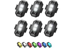 PANLOUTING 6 Pack | Luz Estroboscópica LED para Vuelo Nocturno Drones | 7 Colores y 7 Modos | Luz Anticolisión Recargable | IP68 A Prueba de Agua | Compatible con DJI Mini 4 Pro, Avata 2, Mini 4K, Air 3, Mavic 3