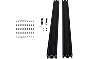 BEVDICNC Profilo di estrusione in alluminio 2040, 500 mm, tipo V, 2 pezzi, nero, standard europeo, anodizzato, profilo in alluminio, per stampanti 3D fai da te e macchine CNC