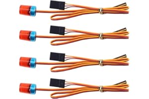 INJORA RC Voiture LED Lumière 4pcs Lampe Frontale Lampe Clignotante RC Accessoire RC pour 1/14 RC Auto Tamiya Tractor RC Excavator Engineering Truck,Rouge