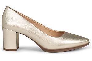 miMaO. Zapatos de tacón bajo en Piel Metalizada Hecho en España. Tecnología de Confort