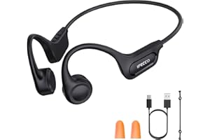 I LOVE E IFECCO IFECCO Bone Conduction Headphones Bluetooth 5.4 - Wireless Open Ear Headphones with Mic,IPX6 Sweatproof Bone Conduction Earphones 8H Playtime for Cycling Running Bicycle Hiking (Black)
