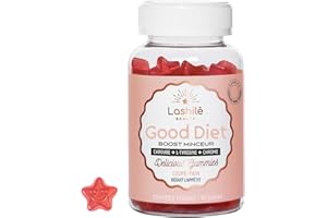 Lashilé Beauty - Complément Alimentaire - Coupe-Faim Puissant & Contrôle de l’Appétit - Good Diet Vitamines - Made in France - Caroube, Chrome, L-Tyrosine - Cure 1 Mois 60 Gummies