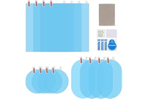 CXXTKCXXLC 12 Stücke Rückspiegel Regenschutzfolie Auto Regengeschützte, Wasserdichte Auto-Folie für Klare Sicht bei Regen, passend für Alle Standard-Autospiegel