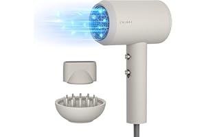 ‎ZHIBAI Ionen Haartrockner,ZHIBAI Professionell Föhn mit 2 Temperaturmodi 1 Diffusor und 1 Stylingdüse,Negative Ionen Fön für Frauen, Kinder, Hause, Reisen, Salon
