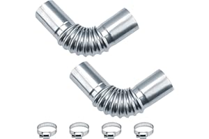 2 Pièces Tuyau D'échappement Automatique, ZIJANG 25mm Tuyau D'échappement de Voiture, Chauffage Diesel Livré avec 4 Clips en Acier Inoxydable, Kit de Réparation D'échappement de Générateur