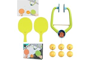 GETJOY Doorframe Ping Pong Game Set, Door Frame Ping Pong Game, Door Pong, Door Frame Ping Pong, Adjustable Hanging Table Tennis Trainer for Indoor Practice, With Racket and Balls, Fun Entertainment Activity