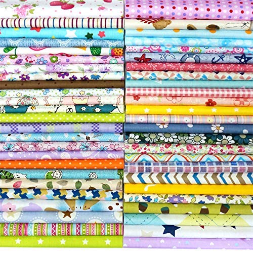 25 Pcs Telas Cuadrados de Algodón Tela Fabric para Tejido Pactchwork Costura Pelusas DIY Artcraft Trabajo Álbumes de Recortes Acolchado de Lunares 30*30cm Colores Mixtos