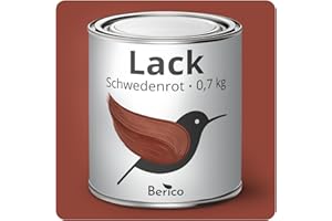 Berico Acryllack - Schwedenrot - 0,7 Kg - 4in1 Lack Buntlack Möbelfarbe Möbellack - Für Innen und Außen - Holz, Möbel, Metall & Fliesen