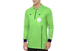 TOPTIE Maillot d'arbitre Officiel de Football à Manches Longues pour Homme USSF Pro Uniforme, Deguisement Arbitre