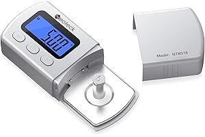Neoteck Digital Turntable Stylus Force Scale Gauge Tester 0.01g Blue LCD Backlight for Tonearm Phono Cartridge-Silver