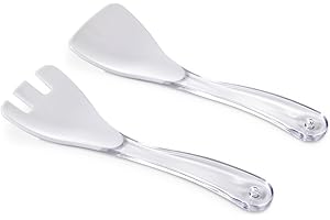 Omada Design Couverts à salade 21,5 cm, incassables car en acrylique et suspendus, Ligne Square, Transparent