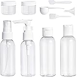 Travel Bottles Set 10 Pcs Air Travel Size Bottle Toiletries Liquid Containers for Cosmetic Makeup with Storage Bag by cobivi