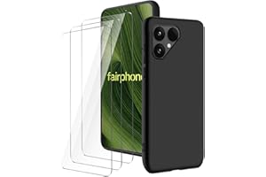 LYZXMY Hülle für Fairphone 6(6.31") Schwarz Handyhülle + 3 Stück Gehärtetes Glas Schutzfolie, Case Weich Silikon TPU Schutzhülle Cover