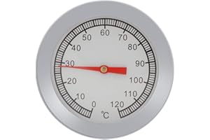 Leftwei Jauge de Thermomètre pour Barbecue, Thermomètre pour Gril à Pizza Jauge de Température 120 ℃ en Acier Inoxydable Jauge de Température Four Poêle à Bois Accessoires pour Barbecue