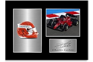 Generic Fotografia autografata da casco Charles Leclerc 2022, formato A4, senza cornice, per camera da letto a tema sportivo