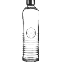Carafe Eau 1 Litre Verre Recyclé – Bouchon Métal Rétro – Écologique & Durable – Fabriquée En Europe