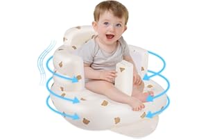 FLINTOSKY Siège bébé gonflable portable avec pompe à air intégrée, siège bébé avec soutien du dos et de la nuque, chaise gonflable pour voyager, nourrir, camping, apprendre à s'asseoir, canapé bébé pour les