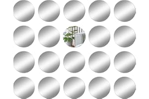 ZESABGE 20 Sztuk Akrylowe Okrągłe Lustra ścienne,5cm Okrągłe Lustro Naklejki ścienne Naklejki,do Lazienki,Sypialni,Salonu,Dekoracja.