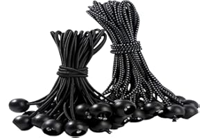 BALIWELL Spanngummis mit Kugel, Planenspanner mit Kugel Ball Bungee Cord 50 Stück, Gummispanner 15cm + 20cm, Universelle Spannschnüre für Plane, Zelte, Baldachin, Banner, Flagge, Camping & Gepäck