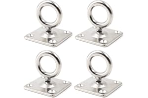 SEERAPHEE M5 Swivel Ceiling Mount Hook Heavy Duty 304 Stainless Steel for Yoga Swing Boat Rigging Marine Deck Hardware(4 Pieces)