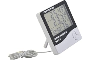 CWOQOCW Termómetro Higrómetro Serie Digital Min Max Termómetro Higrómetro, Estación meteorológica de temperatura interior y exterior,