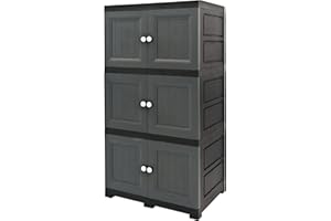 ABBAware Multi-Purpose Storage Unit, Cupboard, Cabinet with 3 Extra Large Compartments, Modern Grey