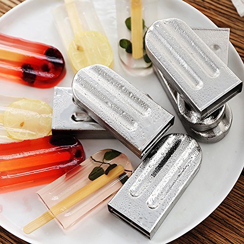 Baffect® Edelstahl Popsicle Form mit Stick Holder Eiscreme Form von 6 (Runden) - 6
