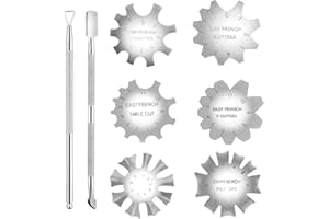 AIPAIDE 6 PCS French Smile Line Cutter Tools French Tip Manicure Kit With 1 PCS Triangular Nail Polish Peeler And 1 PCS Cuticle Pusher For Acrylic Nails Nail Art Beauty Salon