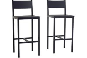 yelloo - Sgabelli Bar (Set da 2) Sgabelli Cucina Ideale per Isola Cucina, Sgabelli da Bar per Mobile Bar e Tavolo Bar, Struttura in Metallo (Set da 2 Sgabelli Lignano)