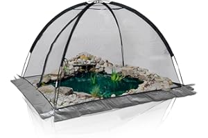 ‎KAPLER Kapler Teichabdeckungsnetz, 3 x 2,4 m, Teichabdeckungsnetz für den Außenbereich, Teichabdeckung mit Reißverschluss und Heringen, Teichschutz für Koiteiche, Pflanzen und Gemüse, Schutzzelt