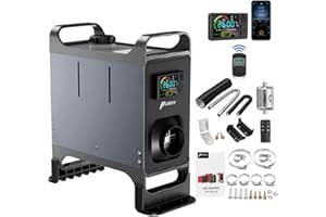 HCALORY 12V/24V 8KW Diesel Air Heater with Bluetooth APP Control, All-in-One Parking Heater with Remote Control and LCD Monitor for Car Trucks Boat Bus RV and Trailer