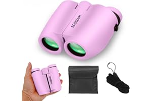 BOSSDUN Prismáticos para Adultos y niños, 10x25 Impermeables compactos de Alta Potencia con Lente BAK4 Prisma FMC Transparente, Prismáticos para observación de Aves, Senderismo, Caza
