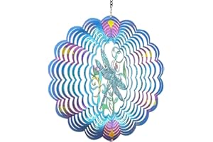 Gokoti Dragonfly Metal Wind Spinners - Gifts for Women Mom Grandma Wife, Hanging Wind Spinner for Outdoor & Indoor Decorations