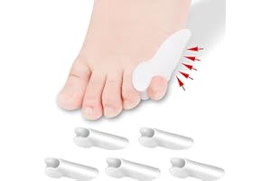 DYKOOK Pinky Toe Gel Bunion Protector 6 Piece Tailors Bunion Corrector Little Toe Separators Soft Gel Bunion Pads Toes Spacers for Bunionette Pain Relief and Corn, Callus, Blisters Protect