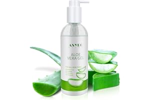 ASYBO Aloe Vera Gel, hydratant pour le visage à l'aloe vera pur 100% naturel, apaisant et hydratant, soin après-soleil, réduit l'acné, répare les cicatrices, 250 ml / 8,8 fl oz