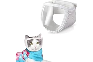 Katze Maulkorb, badaren Atmungsaktive Maske für Katzen, Maulkorb für die Katzenpflege, Mundabdeckung Katze Einstellbar, Katzenmaulkorb Mit Atmungsaktivem Mesh und PVC Gesichtsschutz Für Katzen (S)