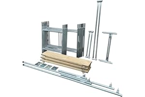 Toptower Classic 5.5m (WH) DIY Galvanised Scaffold Tower (4 x 2'6" Base) (Basic Kit with Platform Boards & Stabilisers)