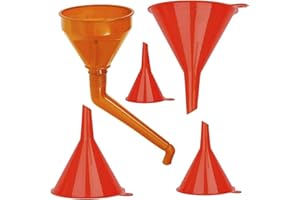 XINSHENG Juego de 5 embudos con manguera y filtro para cambio de aceite, mini embudo, juego de embudos para coche, taller y hogar