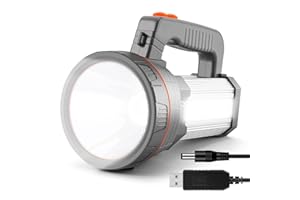 AF-WAN Lampe Torche LED Rechargeable Portable Ultra Lumineuse 9000 mAh 7000 lumens, Lampe Camping Projecteur Portable, Lampe de Poche Rechargeable pour Randonnée Camping