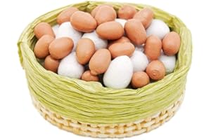 Odoria 1/12 Miniatura Huevo con Cesta de Bambú Cocina Accesorio para Casa de Muñecas