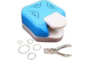 CIJIAINIENG 3 in 1 Corner Rounder Punch, Hole Punch 3Way Corner Cutter with Hole Paper Puncher and Loose Leaf Binder Ring, Laminate, DIY Crafts, Card Making and Scrapbooking Crafting Handmade Blue