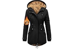 Nadeer Manteau Femme Hiver Polaire Chaud Veste Parka Manteau à Capuche Manches Longues Blouson Zippé Outercoat avec Poches