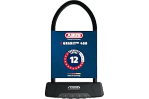 ABUS Granit Plus 470 U-lock with EaZy KF Halterung, Black, 6 Keys, Steel, Key Lock, Home, Office, Storage Units