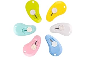 YHT 6PCS Mini Art Knives in Assorted Colorsfor Letter Opening and Paper Cutting,Portable Telescopic Art Knives with Sharp Blade,Stationery for Box Opener in School,Home and Office